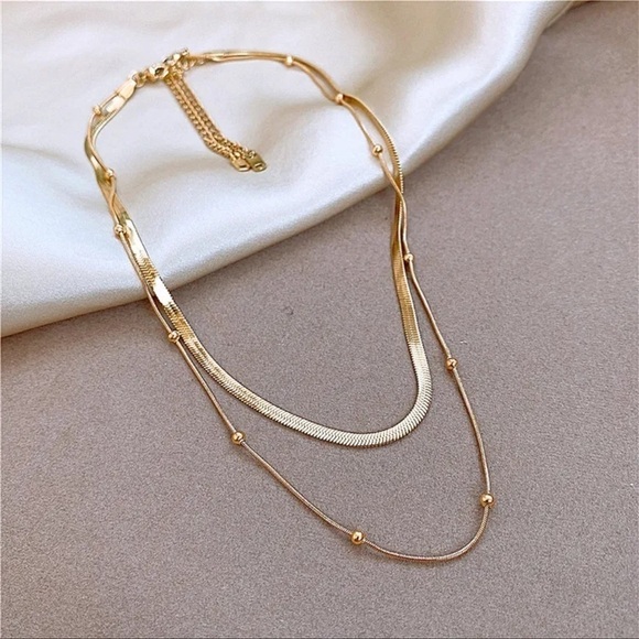 NEW layered gold snake chain necklace - Picture 2 of 5